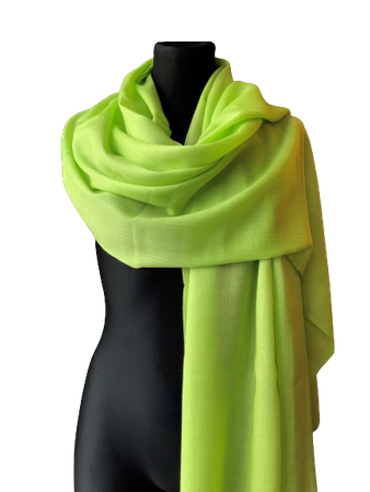 Paszmina kaszmirowa monocolor naturalna seledynowa