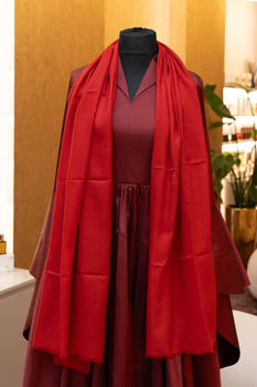 PASZMINA KASZMIROWA MONOCOLOR CZERWONA