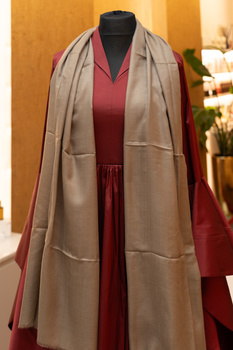 PASZMINA KASZMIROWA MONOCOLOR OLIWKA